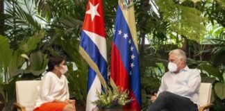 Delcy Rodríguez viajó a Cuba
