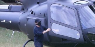 Tom Cruise aterrizó en helicóptero