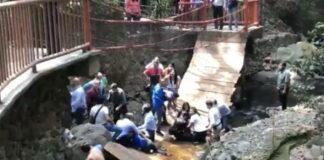 puente colgante se cayó en Cuernavaca