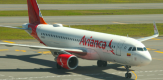 avión de Avianca aterriza emergencia en Bogotá