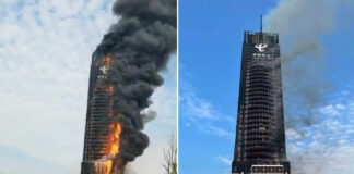 incendio rascacielos en China