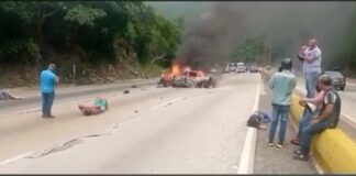 accidente en la autopista Valencia-Puerto Cabello