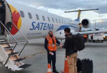 Primer vuelo de Satena a Caracas