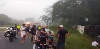 cuatro heridos volcamiento autobús Panamá-NDV
