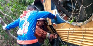 accidente de autobús en Patanemo