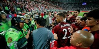 Policía de Perú jugadores de La Vinotinto 