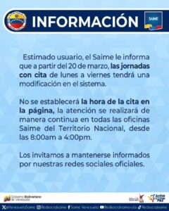 Saime sistema de atención NDV