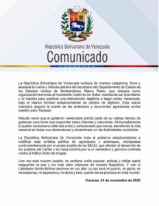Gobierno Venezuela EEUU acusaciones NDV