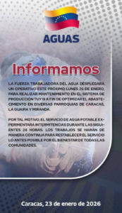 Hidrocapital parada mantenimiento 