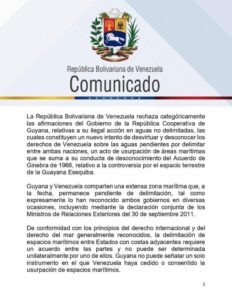 Venezuela rechazó Gobierno Guyana