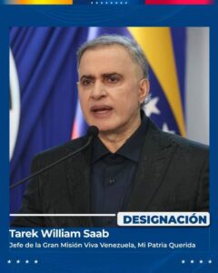 Tarek jefe Misión Viva Venezuela NDV
