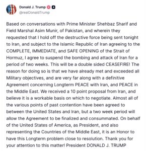 Trumpr dos semanas Irán