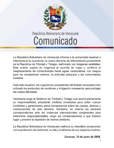 Venezuela Trinidad derrame petróleo NDV