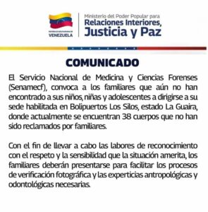 Senamecf 38 cuerpos niños NDV