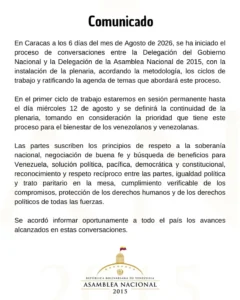 Diálogo gobierno oposición sesión permanente NDV