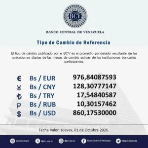 dólar 1 octubre BCV NDV